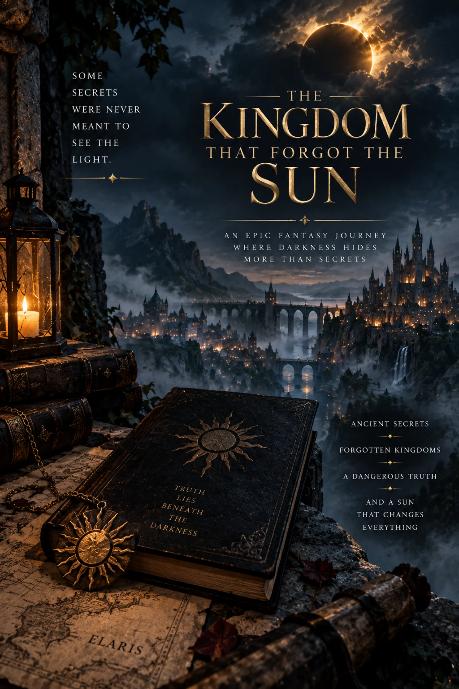 Cover for “The Kingdom That Forgot the Sun: A Dark Fantasy Mystery Where the Sun Was Never Lost”