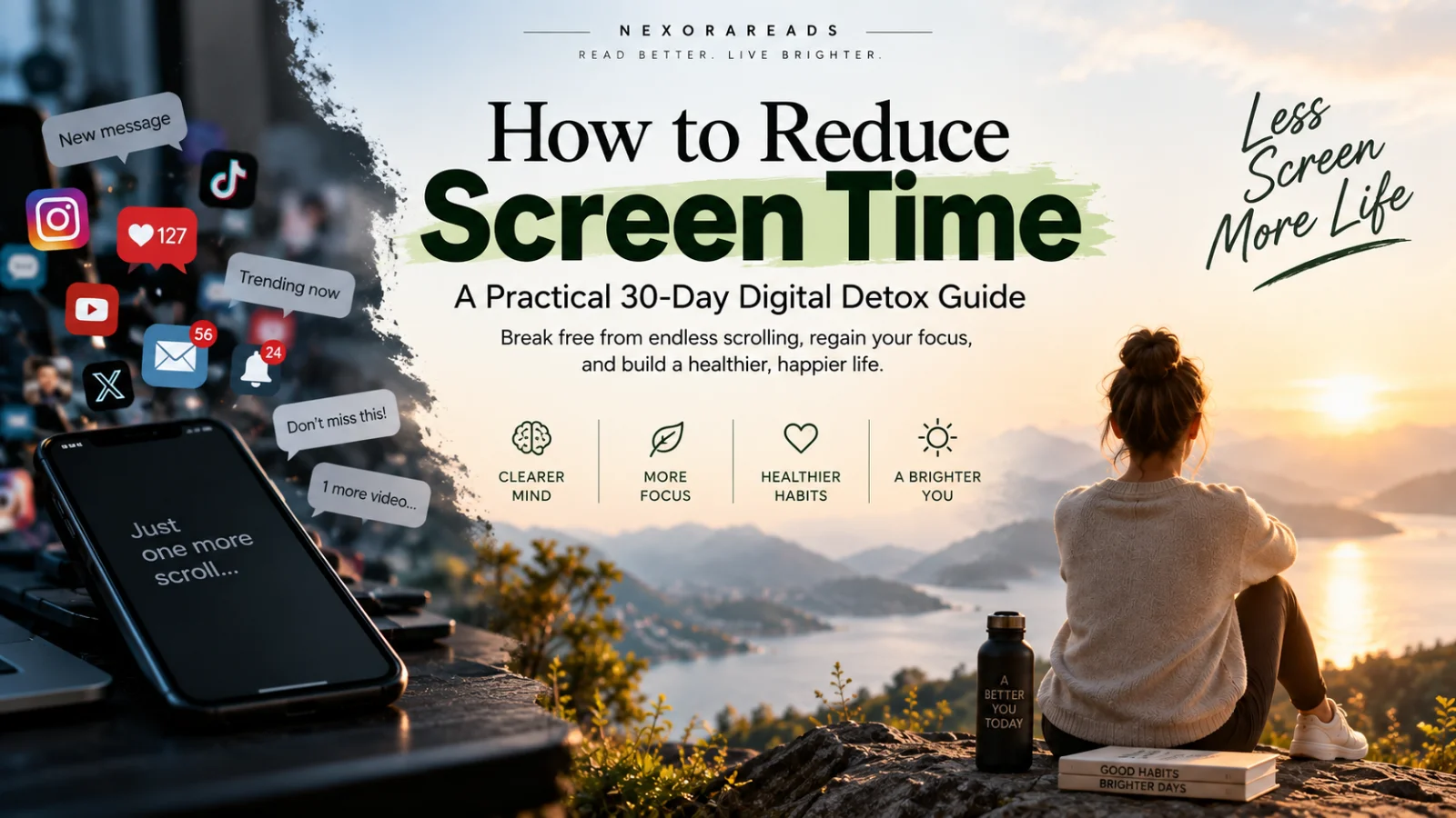 Cover for “How to Reduce Screen Time: A Practical 30-Day Digital Detox Guide”